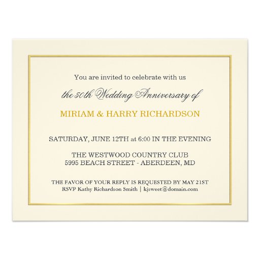 50th Wedding Anniversary - Inexpensive Invitations