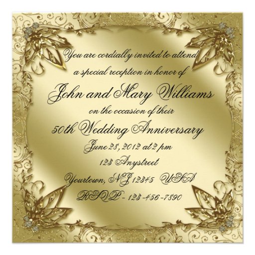 50th Wedding Anniversary Invitation