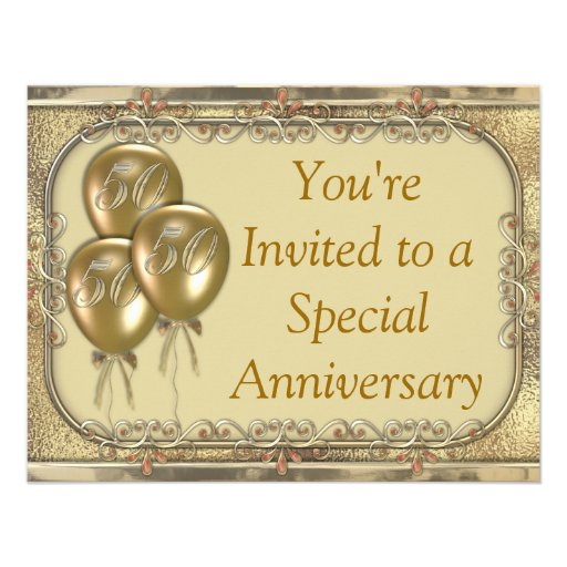 50th Wedding anniversary invitation announcement