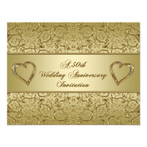 50th Wedding Anniversary Invitation Card