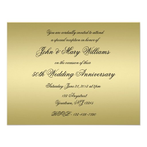 50th Wedding Anniversary Invitation Card