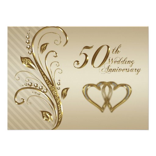 50th Wedding Anniversary Invitation Card