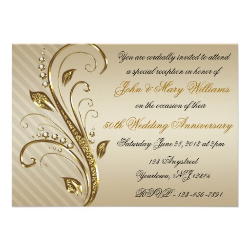 50th Wedding Anniversary Invitation Card