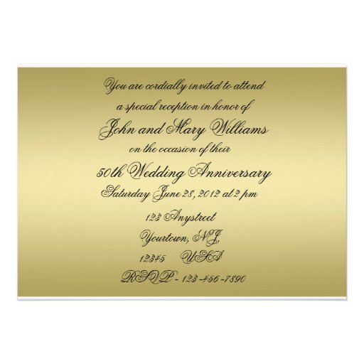 50th Wedding Anniversary Invitation Card