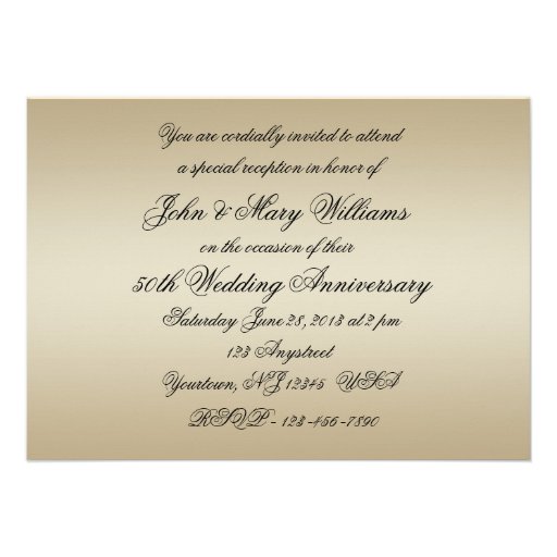 50th Wedding Anniversary Invitation Card