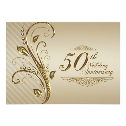 50th Wedding Anniversary Invitation Card