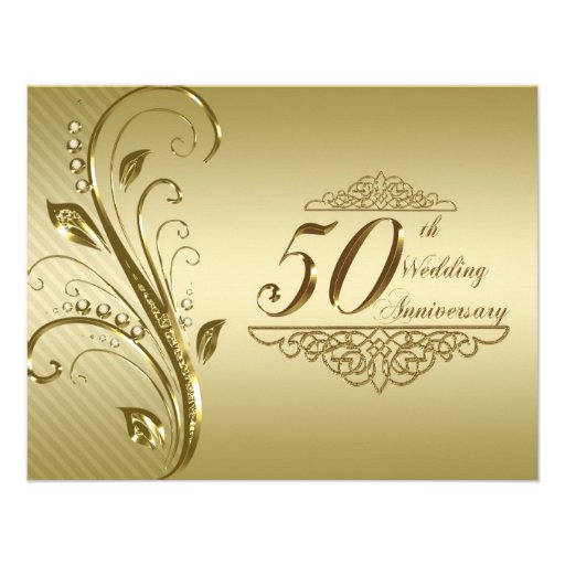 50th Wedding Anniversary Invitation Card (front side)