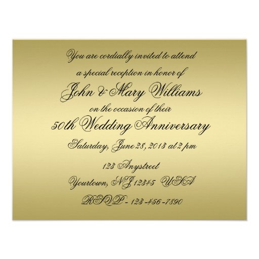 50th Wedding Anniversary Invitation Card