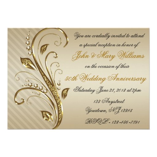 50th Wedding Anniversary Invitation Card