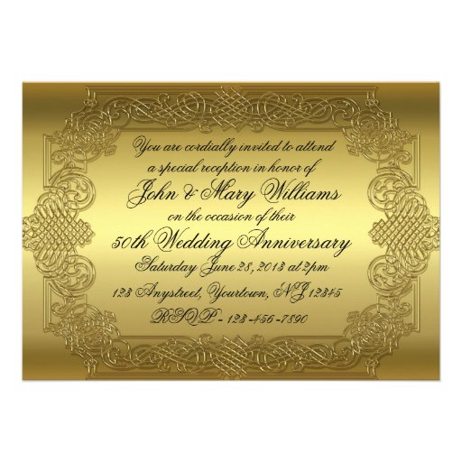 50th Wedding Anniversary Invitation Card