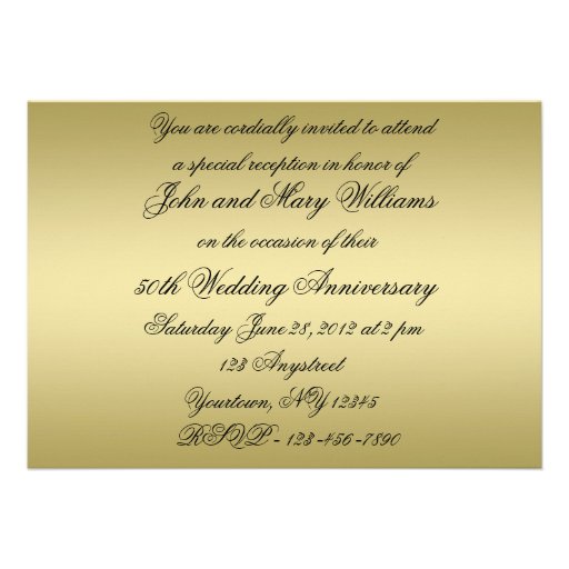 50th Wedding Anniversary Invitation Card