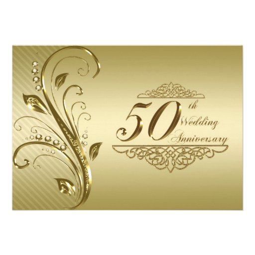 50th Wedding Anniversary Invitation Card