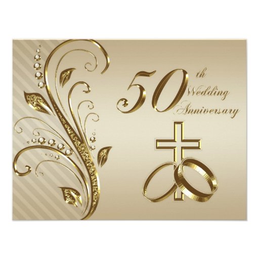 50th Wedding Anniversary Invitation Card (front side)