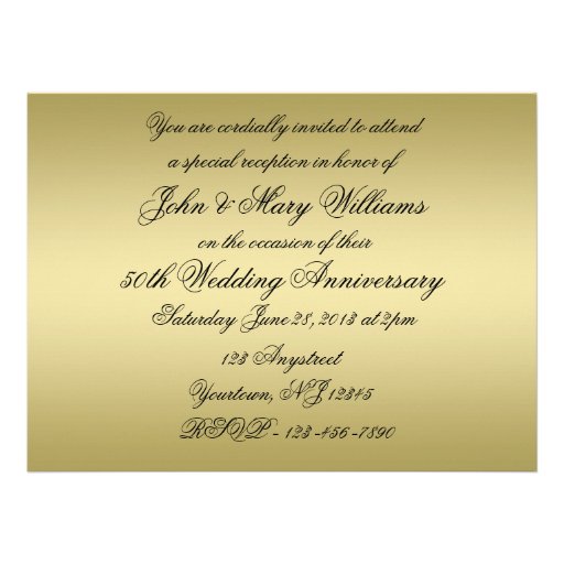 50th Wedding Anniversary Invitation Card