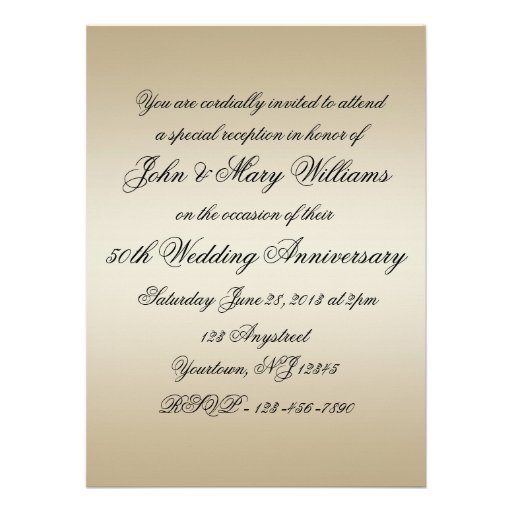 50th Wedding Anniversary Invitation Card