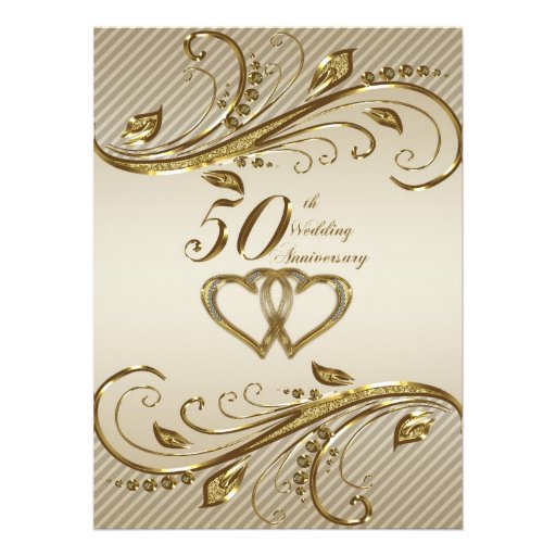 50th Wedding Anniversary Invitation Card (front side)