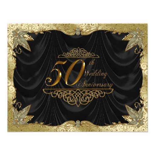 50th Wedding Anniversary Invitation Card