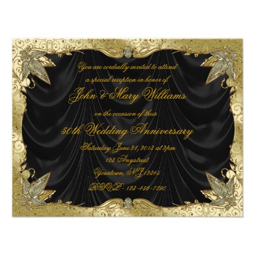 50th Wedding Anniversary Invitation Card