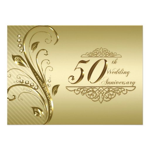 50th Wedding Anniversary Invitation Card