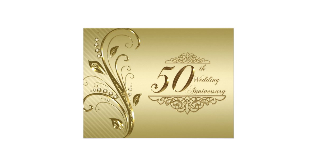 50th Wedding Anniversary Invitation Card