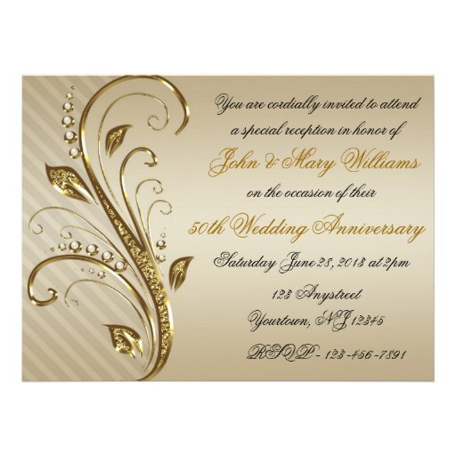 50th Wedding Anniversary Invitation Card