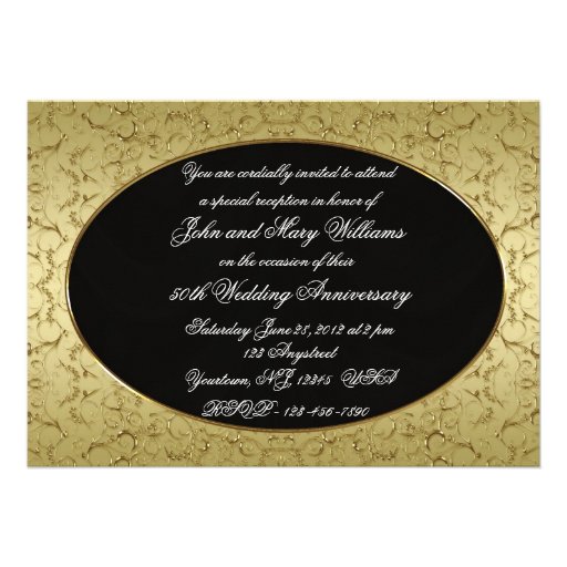 50th Wedding Anniversary Invitation Card