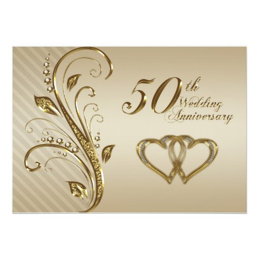 50th Wedding Anniversary Invitation Card