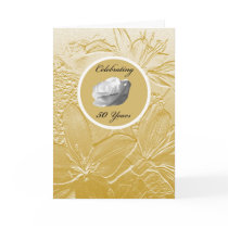 50th Wedding Anniversary Invitation -- Golden cards