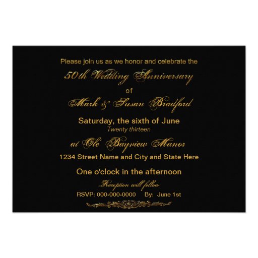 50th Wedding Anniversary Invitation - Photo Insert