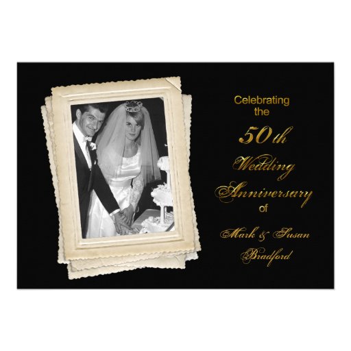 50th Wedding Anniversary Invitation - Photo Insert