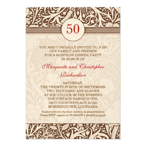 50th wedding anniversary invitations