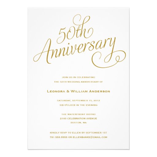 50TH | WEDDING ANNIVERSARY INVITATIONS (front side)