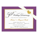 50th Wedding Anniversary Invitations - Purple