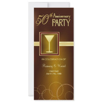 50th Wedding Anniversary Party - Gold Monogram invitations