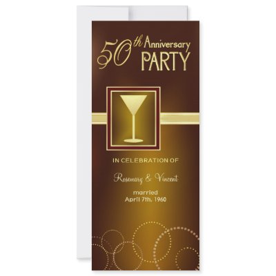 50th Wedding Anniversary Party - Gold Monogram Personalized Announcements by SquirrelHugger