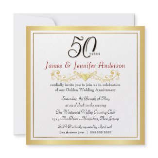 50th Wedding Anniversary Party Invitations invitation