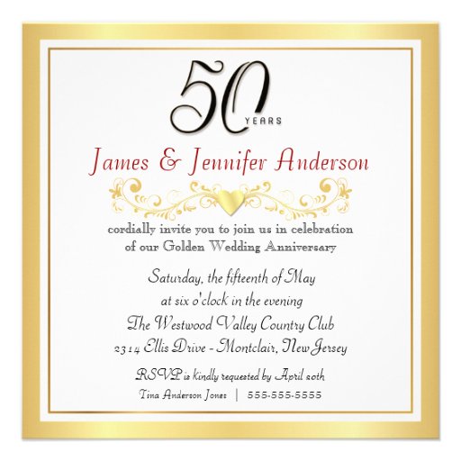 50th Wedding Anniversary Party Invitations