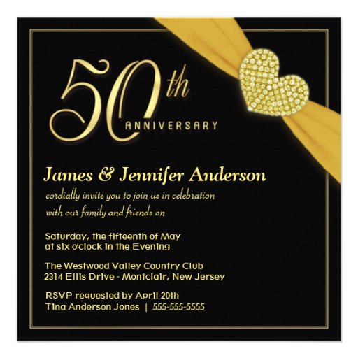 50th Wedding Anniversary Party Invitations (front side)