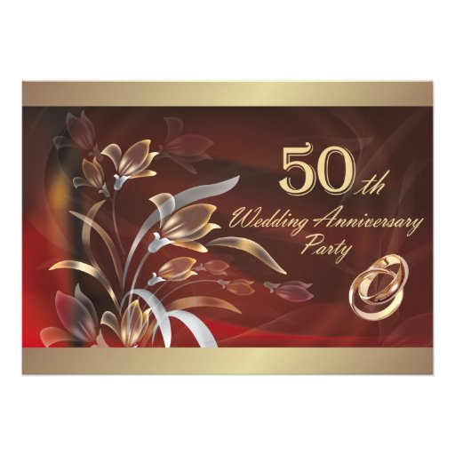 50th Wedding Anniversary Party Invitations (front side)