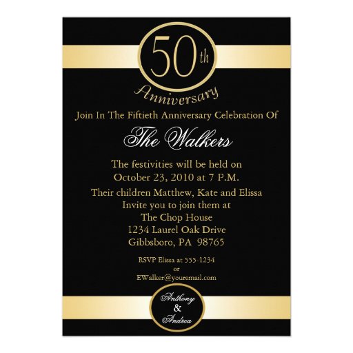 50th Wedding Anniversary Party Invitations