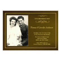 50th Wedding Anniversary Party Photo Invitations