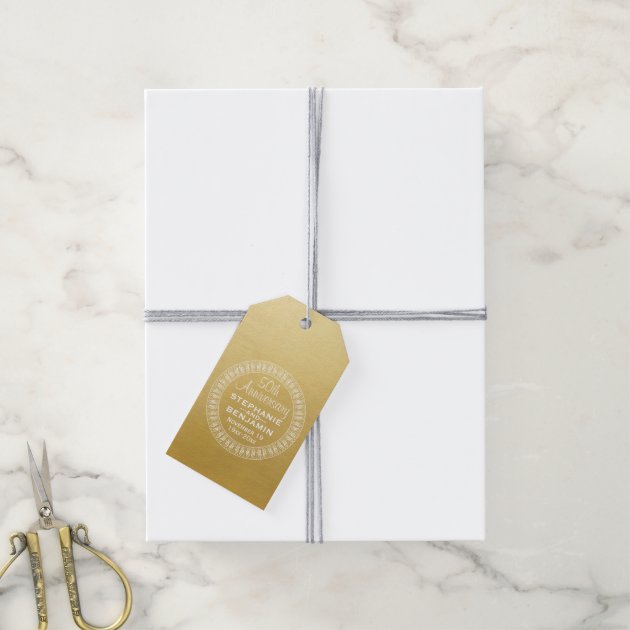 Personalized Gold Envelope Seals 50th Anniversary