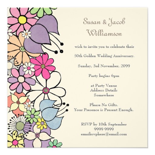 50th Wedding Anniversary Personalized Invitation