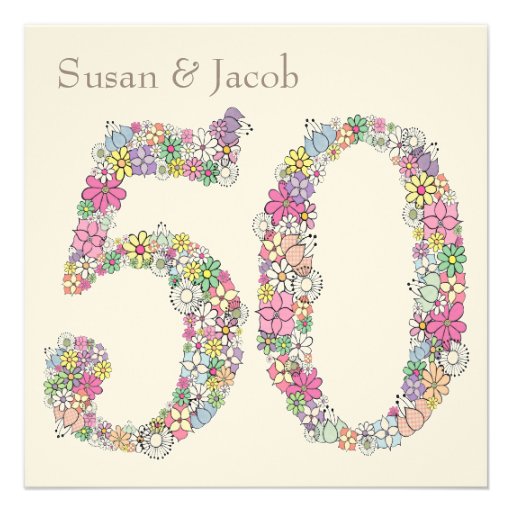 50th Wedding Anniversary Personalized Invitation (front side)