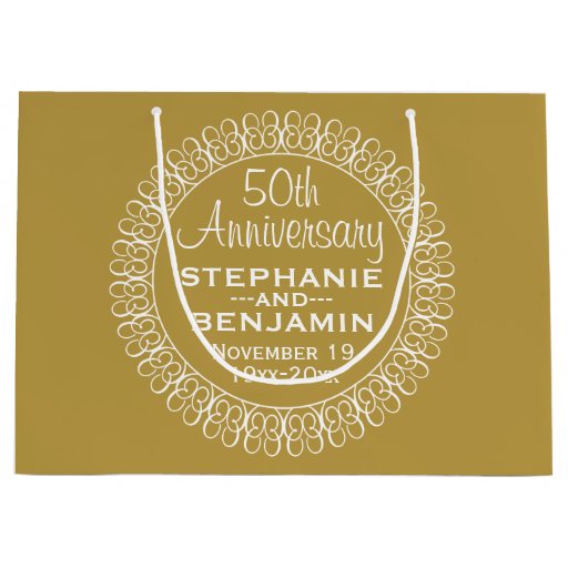 50th Wedding Anniversary Personalized Large Gift Bag Zazzle