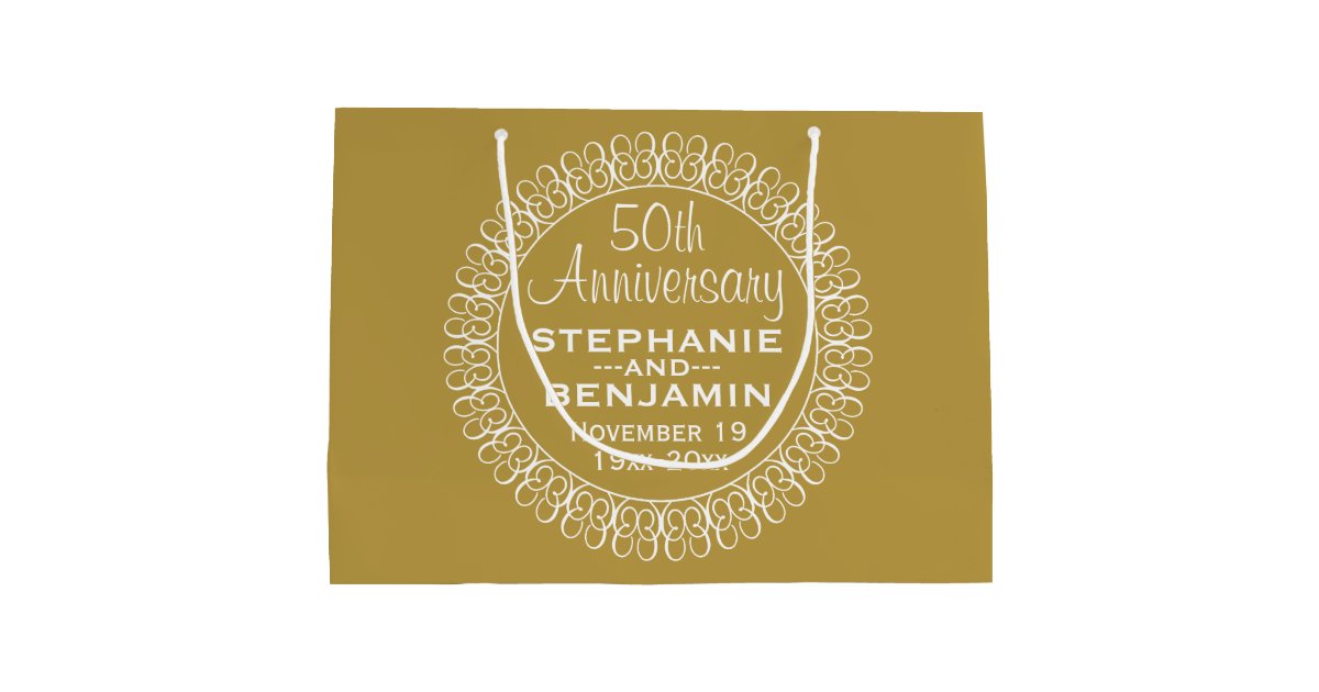 50th Wedding Anniversary Personalized Large Gift Bag | Zazzle 50th Wedding Anniversary Personalized Large Gift Bag | Zazzle