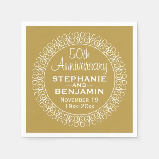 50th Wedding Anniversary Personalized Paper Napkin | Zazzle