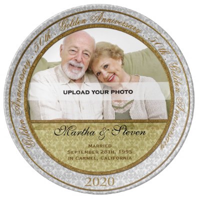 50th Wedding Anniversary Photo Dinner Plate