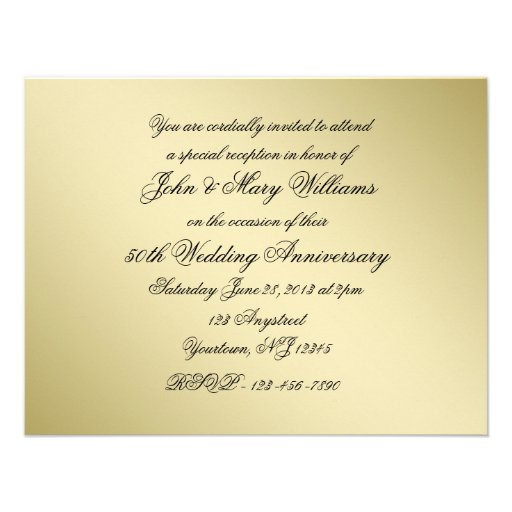50th Wedding Anniversary Photo Invitation Card