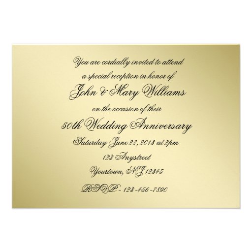 50th Wedding Anniversary Photo Invitation Card